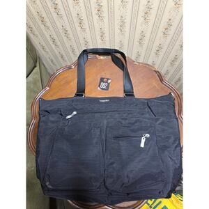 Baggallini Anywhere Day Laptop Tote Black Travel Work Organizer Bag NWT w/ Strap